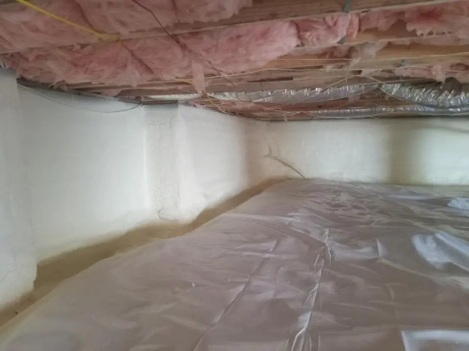 Crawl space encapsulation with closed-cell spray foam for Roof Leak Repair in Vernal